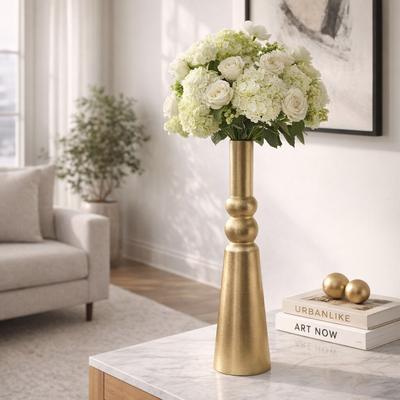 Sagebrook Home Decorative Vase - Gold Metal Sculptural Neck Design, 22 in.