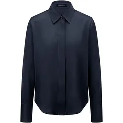 Bluse Seide Fadenmeister Berlin blau, 46