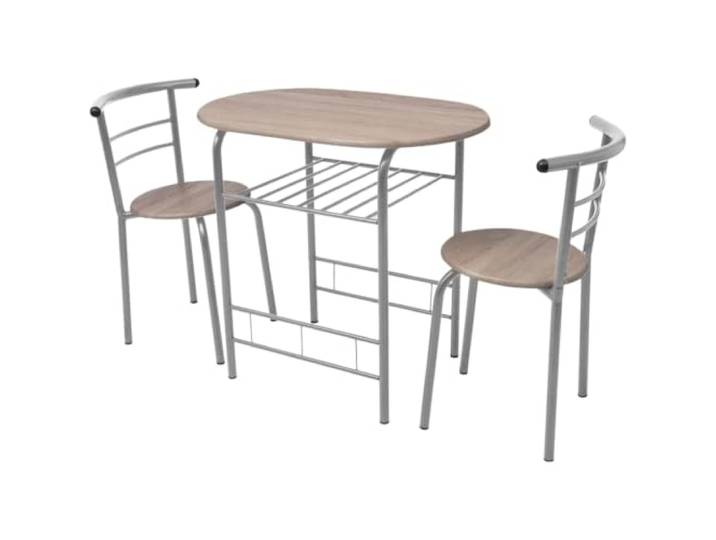 Frühstückstisch Bar-Set MDF mit 1 Stehtisch und 2 Barhockern MDF, Eisenrahmen, leicht zu reinigen, platzsparend, kompaktes Design, einfache Montage, für Wohnungen