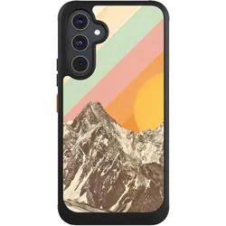 Nivocase Hülle für Samsung Galaxy A54 5G Handyhülle NIVOcore Case Schwarz Berg Retro Sonnenschein (Samsung Galaxy A54 5G), Smartphone Hülle, Schwarz