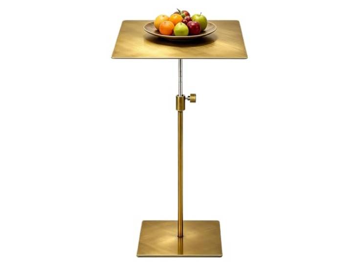 Yopappol Kleiner, Raumhöhenverstellbarer Akzent-Beistelltisch, Goldener Bistro-Esstisch Für Cocktailkaffee, Robuster Bartisch Aus Edelstahl Für Wohnzimmerecken(Top 35cm)