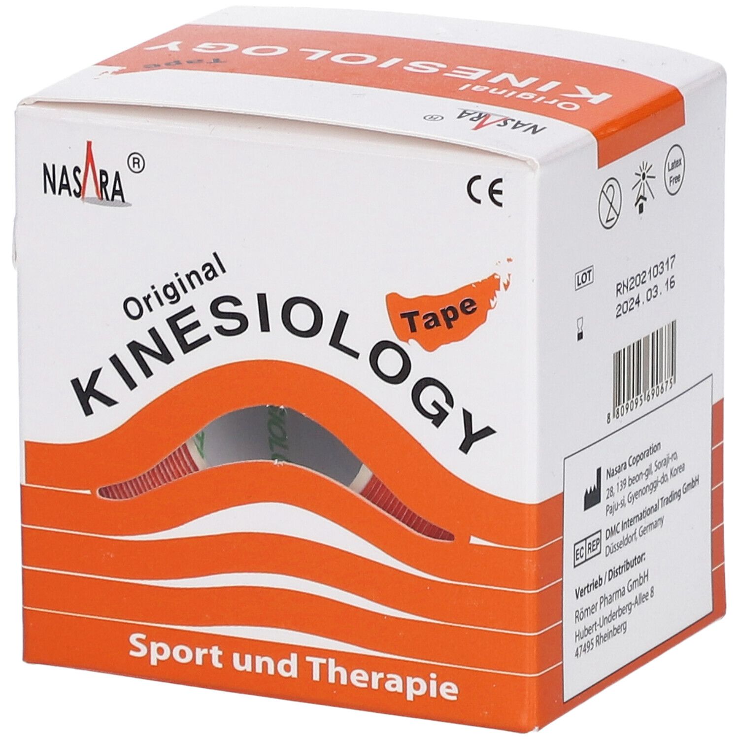 Kinesiologie Tape 5 cmx5 m orange 1 St Verband