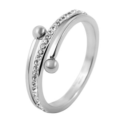Fingerring AKZENT "Catriona, silberfarbig, langlebig" Gr. 56, silber (silberfarbig), Fingerringe, Damen, 56, Edelstahl, Fingerring