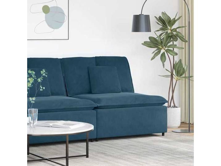 Moderne Module central de canapé modulable - avec coussins - bleus 100 cm - Sofa modulable @FR 1534