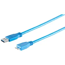 USB-A Adapterkabel, Micro-B, 3.0, blau, 1,8m