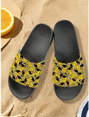 LightInthebox Men's Duck-printed Slide Sandals – Laid - Back Cool Style for Men in Summer Beach Trips, Barbecues Casual Outdoor Gatherings