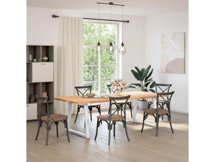 HGPOTUY Esstisch Beine V-Form 2 Stück Weiß 80x72-73,3 cm Stahl Verstellbare Fußnivellierungen, vorgebohrte Löcher, Schrauben inklusive, pulverbeschichteter Stahl, moderne Ästhetik