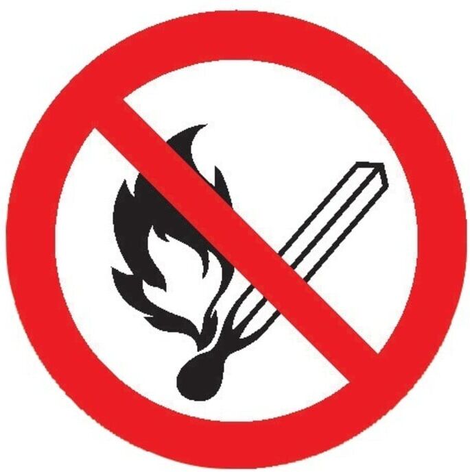 SafetyMarking Verbotsschild Folie D200 mm Feuer,offenes Licht und Rauchen verboten ; wolk (38.0810)