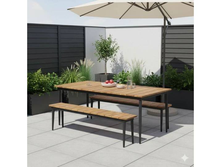 OUTLIV. Clark Gartenmöbel-Set L (6 Plätze) Tisch 220x100cm Natur