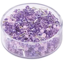 6x Knorr Prandell Rocailles 2,5 mm rosa, lila gemischt VE=17g
