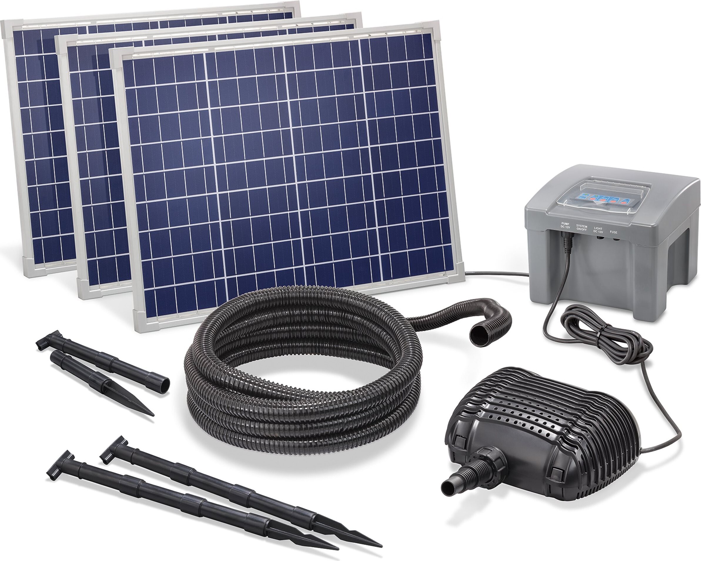 esotec Solar Bachlaufset für Gartenteich 150/4200 Komplettset mit AKKU 101975