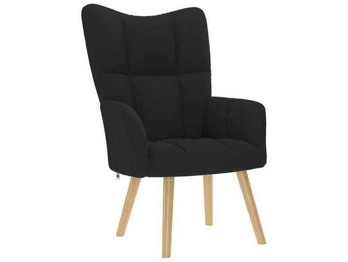 Printemps/été 2025  Chaise de relaxation SOLOMON confortable Noir Tissu - 61.5x69x95.5 cm LV2953