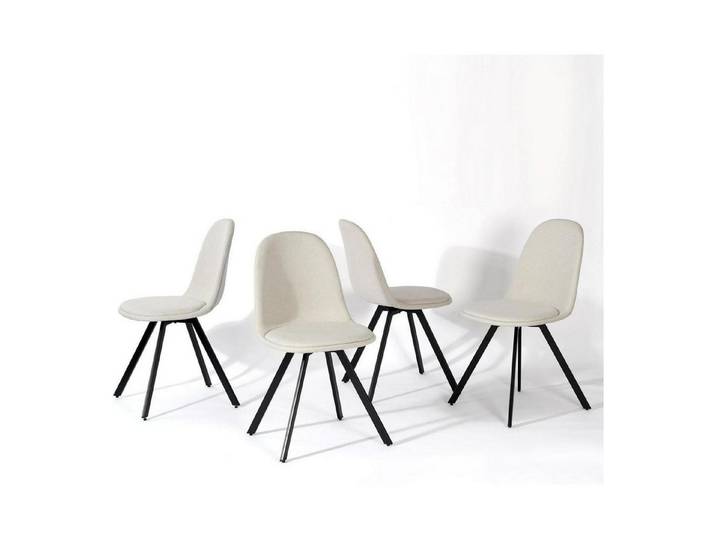 LuxusKollektion Esszimmerstuhl Esszimmerstühle Stoff Drehstuhl 4er Beige-drehgelenk Skandinavisch