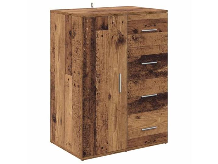 Kaorsrow Sideboard Altholz-Optik 59x39x80cm Kommode mit Schublade & Tuer Kompakter Küchenschrank in Altholz-Optik für Esszimmer und Flur: Praktischer Stauraum dank Schublade und Türfach.