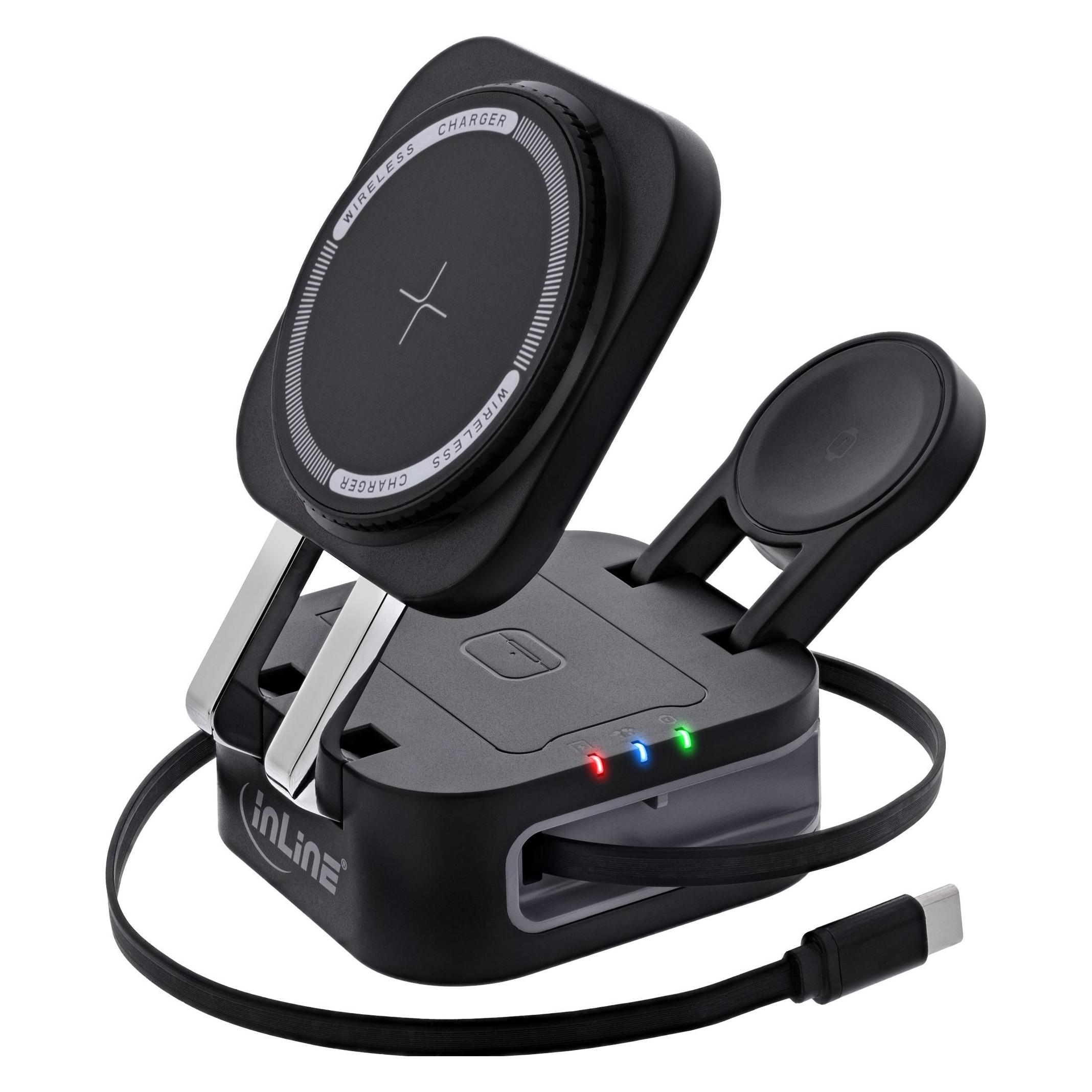 InLine 3in1 Wireless Charger (15 W) (33392T)