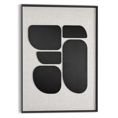 Wandbild REINDERS "Organic Blocks schwarz", schwarz (farbe bild(er): schwarz, weiß), B:50cm H:70cm T:3cm, Bilder, Wohnzimmer - Schwarz-Weiß - MDF - Abstrakt - 50x70 cm