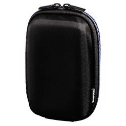 hama 00139835 Kameratasche Hardcase Zip, 7,5 x 4,5 x 12,5 cm innen, Schwarz/Blau