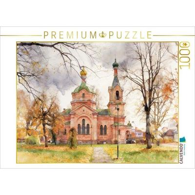 CALVENDO Puzzle Orthodoxe Kirche Kuldiga | 1000 Teile Lege-Größe 64x48cm Foto-Puzzle für glückliche Stunden