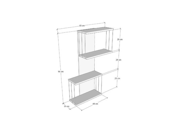 Étagère murale en bois Destan - 65 x 19 x 96 cm - Blanc