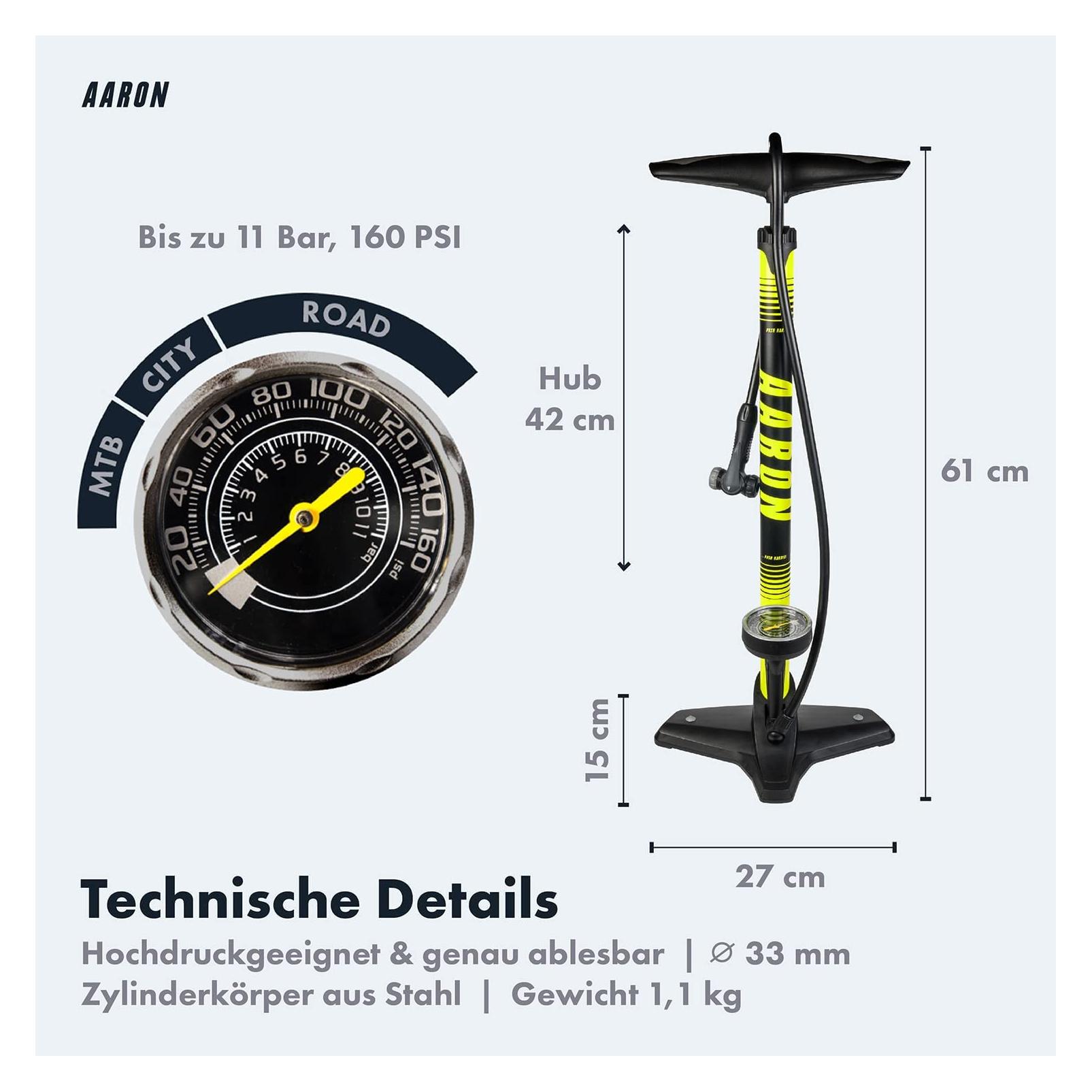 Aaron Sport One Fahrradpumpe Gelb (24717103)