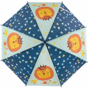 Idena Regenschirm 50116, Löwen, bunt, manuell, Ø 83 cm, 66 cm, Stockschirm