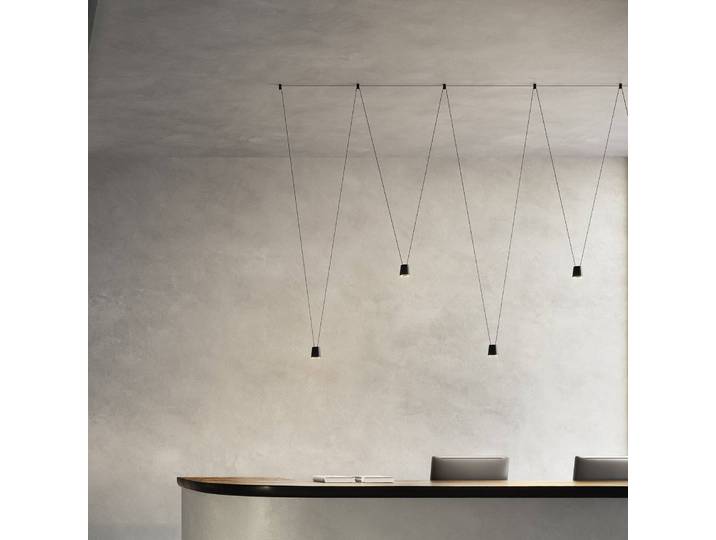 kdln Designer Hängelampe Sling, dimmbar, schwarz, für Wohn- / Esszimmer, Aluminium, Design, Pendelleuchte