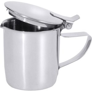 Contacto Milchkännchen Sahnegießer, 150 ml, aus Edelstahl, silber, mit Deckel