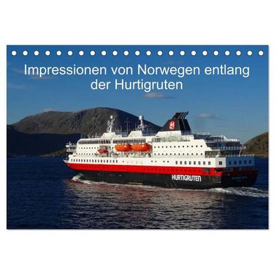 Impressionen von Norwegen entlang der Hurtigruten (Tischkalender 2027 DIN A5 quer), CALVENDO Monatskalender
