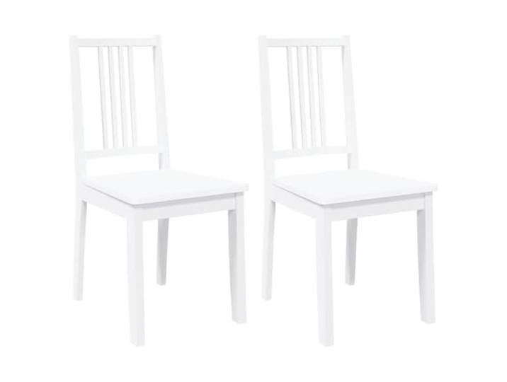 POUFGDR Essstühle, 2 Stück, weiß, Massivholz, Gummi Ergonomisches Design, massives Gummibaumholz, Set mit 2 bequemen Rückenlehnen, Esszimmer, Wohnzimmer