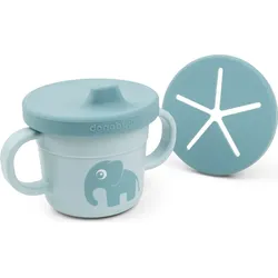 Foodie Elphee Baby-Becher blau zum Trinken und für Snacks 2in1 3 El.
