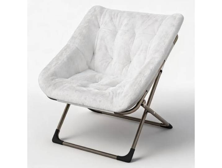 GarveeLife Faltbarer Loungesessel Für Wohnzimmer, Modern Sessel Bis 136kg Lesesessel Schlafzimmer, Ohrensessel mit stabiler Metallrahmen, ohne Montage-Weiß/Grau/Rosa