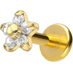 Titan Labret mit Push Fit BLUME MIT 5 KRISTALLEN