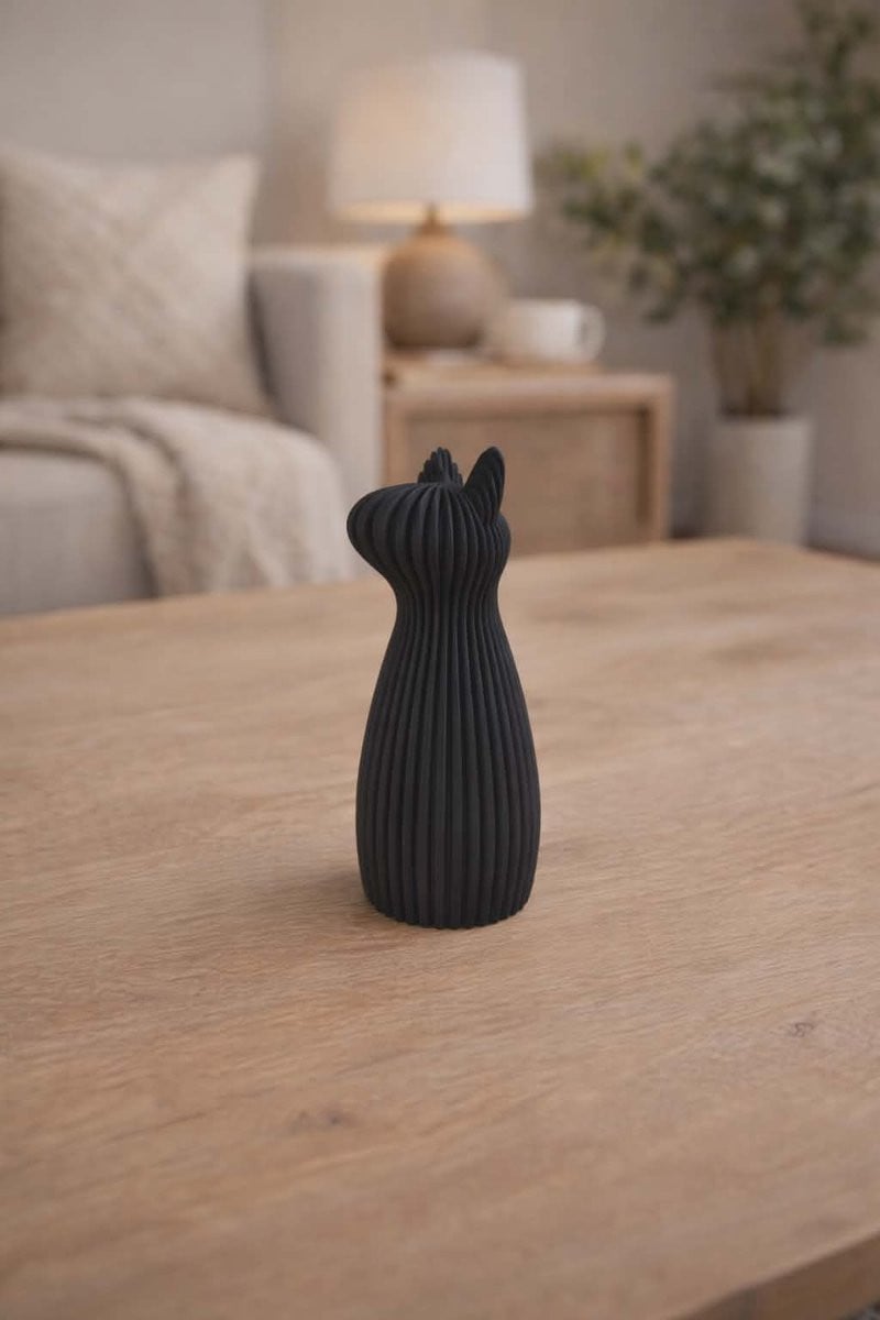Rona Design Moderne 3D Hond Decoratie - Zwart - Ribbel - 3D Geprint PLA