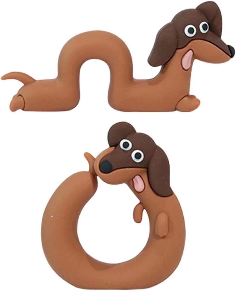 Schattige Mini Teckel Figuurtjes voor Auto Decoratie en Tafeldecoratie