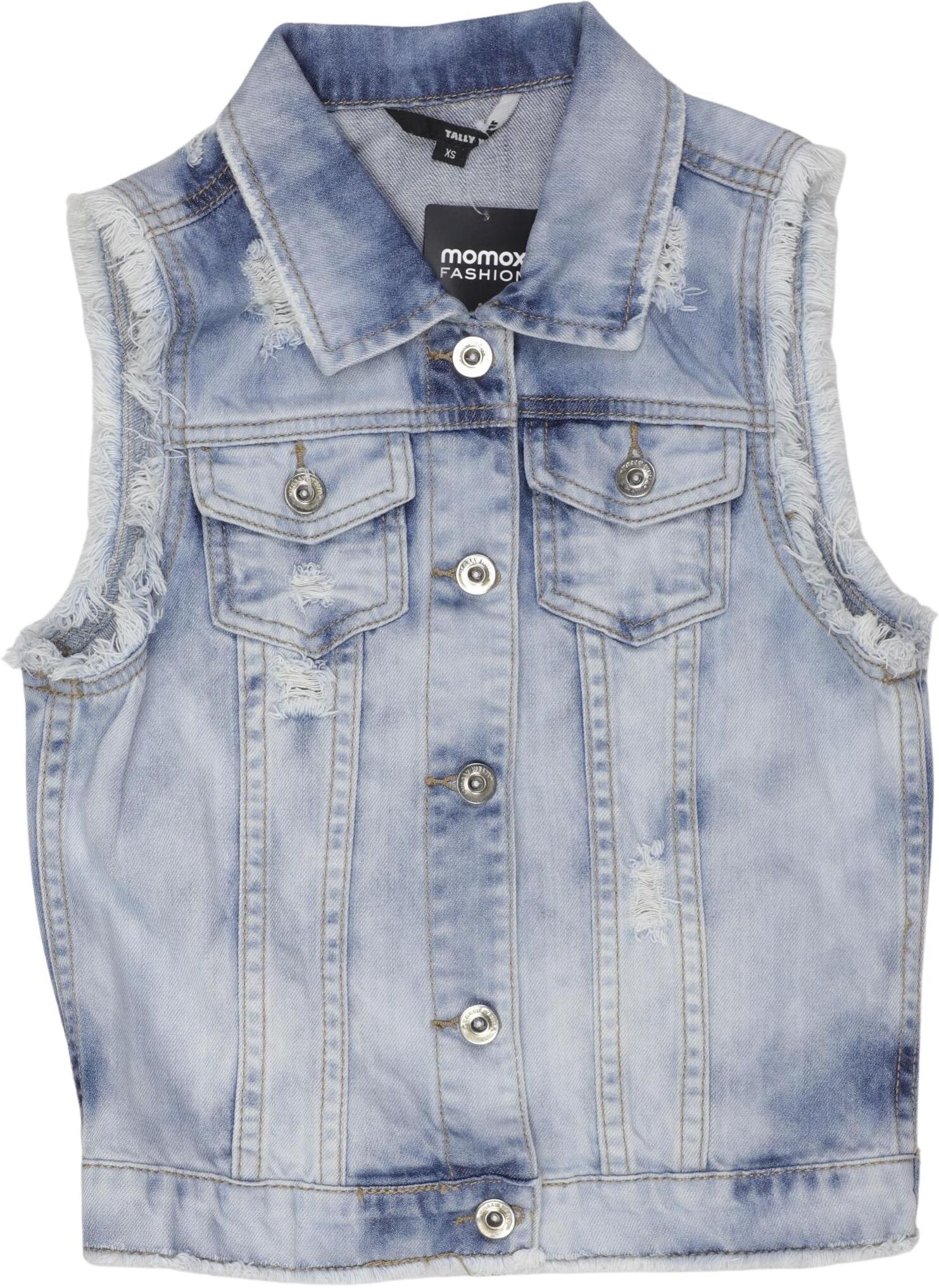 Tally Weijl Damen Weste, Hellblau, Gr. XS, Baumwolle - Second Hand