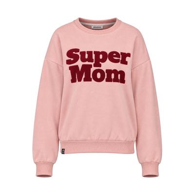 Sweatshirt ALIFE & KICKIN, Damen, Gr. S, candy, 50% Baumwolle, 50% Polyester, hoch geschlossener Ausschnitt, Sweatshirts Sweatshirt, Zweizeilige Flockdruck-Optik auf der Brust, überschnittene Schultern
