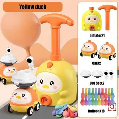 Inspire Daily Merch Educational Kids Rocket Balloon Launcher Toy Air Power Balloon Car Tower Science Toy For Children NewYear Gift yellow