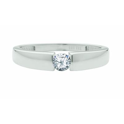 Solitärring ADELIA´S "Solitärring 585 Weißgold ( 14K ) mit Zirkonia" Gr. 56, silber, Fingerringe, Damen, 56, Gold, Goldring Diamant