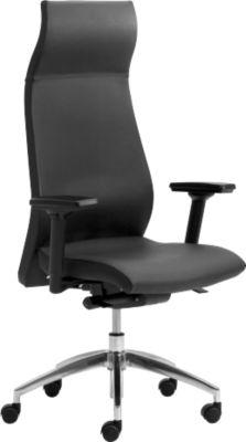 Chefsessel ENERGY, mit Armlehnen, Synchronmechanik, Echtleder, schwarz