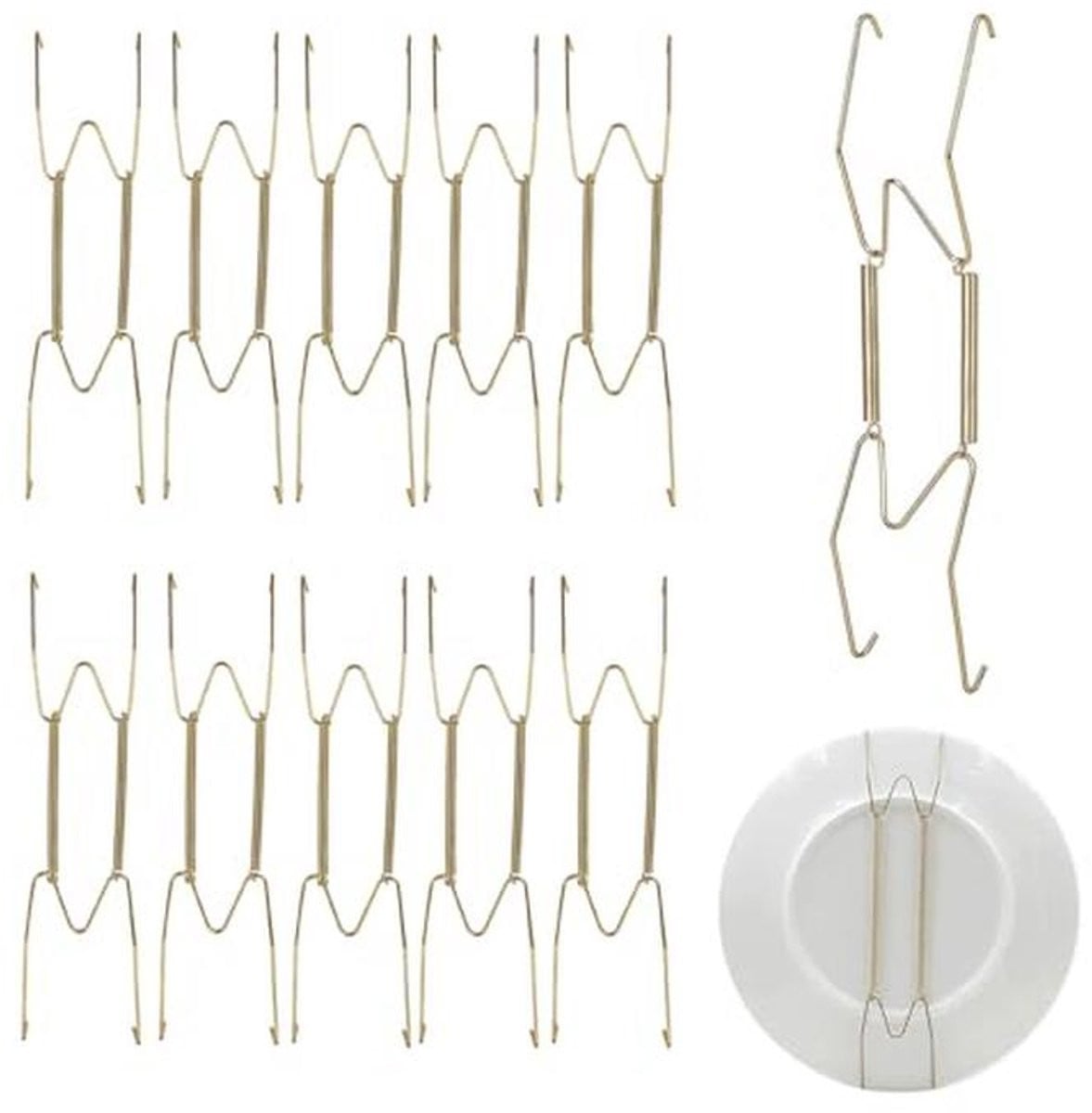 Set van 10 Onzichtbare Plaathangers van Rvs - 10 Inch Decoratieve Wandhaken