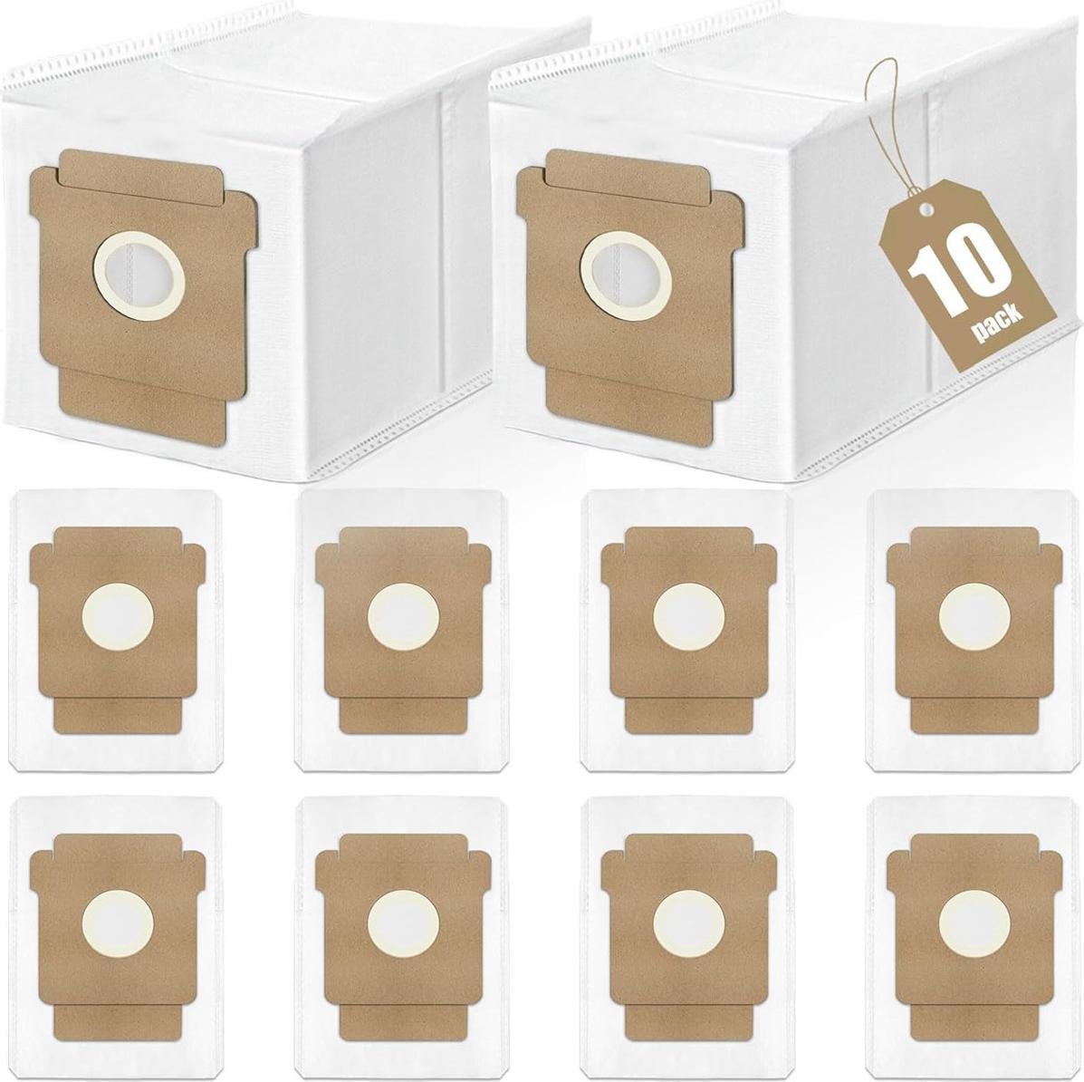 INF 10-Pack Vervangende Stofzakken Compatibel met iRobot Roomba Essential, Plus en Max Series