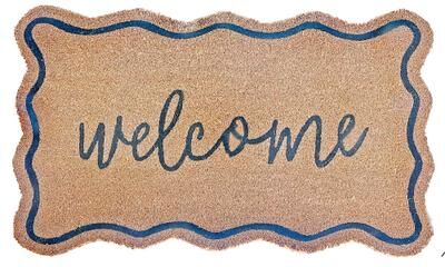 IH Casa Decor Scallop Shape Coir Door Mat Welcome