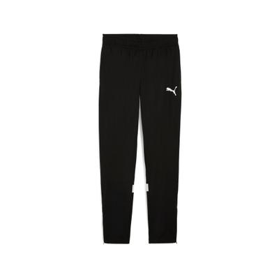 Trainingshose PUMA "INDIVIDUALRISE PANT", Herren, Gr. L, N-Gr, schwarz (puma schwarz, puma weiß), Piqué, Obermaterial: 100% Polyester, slim fit normal, Hosen Trainingshose, atmungsaktives Material, mit DryCELL Technologie, Slim Fit