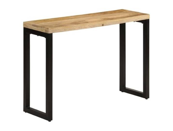 Favemtsl Konsolentisch Massivholz Mango Beistelltisch Flur 110x35x76 cm Schlanker Anrichtetisch aus naturlichem Holz mit schwarzem Metallgestell fürs Wohnzimmer.