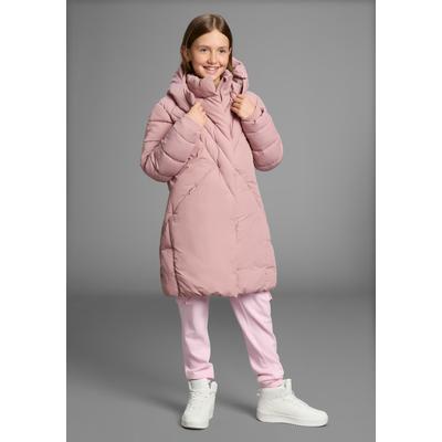 Outdoorjacke KANGAROOS "Wintermantel", Mädchen, Gr. 152/158, rosa, Web, Obermaterial: 100% Polyester. Futter: 100% Polyester. Wattierung: 100% Polyester, unifarben, Basic, Jacken Outdoorjacke, Steppmantel, mit modischer Steppung, warm gefüttert
