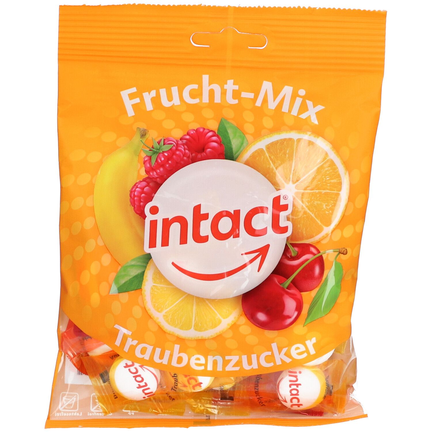 Intact Traubenzucker Beutel Frucht-Mix 75 g Bonbons