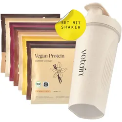 Vegan Protein Probierpaket (8x30g) INKL. Bio-Shaker