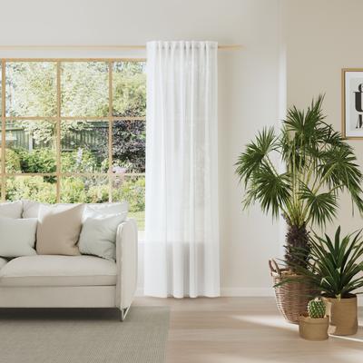 Vorhang NEUTEX FOR YOU "NURO", weiß, B:139cm H:245cm, Polyester, Gardinen, Bouclé-Optik, criss-cross Struktur, Stickmuster