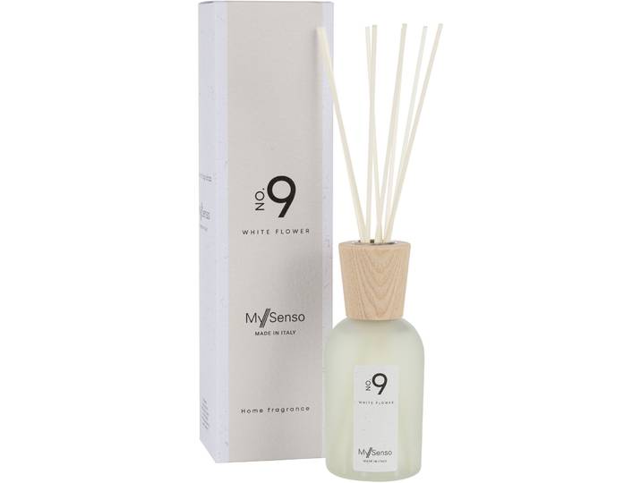 Raumduft MySenso Transparent/Beige Glas/Schilf 240 ml - Farbe: transparent, natur - Material: Glas, Schilfrohr