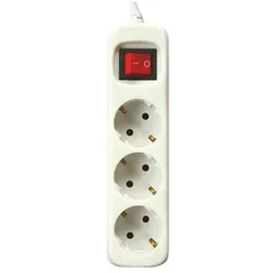 Silver Electronics 3-Steckdosen-Steckdosenleiste mit 3 Steckdosen mit Schalter, weiß, 3 Steckdosen, 1,5 Meter Kabel, kindersicher, geerdet, mit Überspannungsschutz